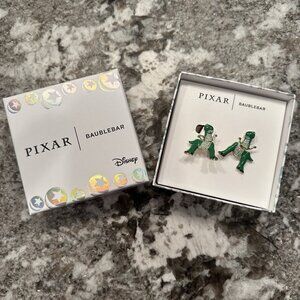 Baublebar X Pixar Disney Toy Story Rex Dinosaur Earrings Green Gold NEW